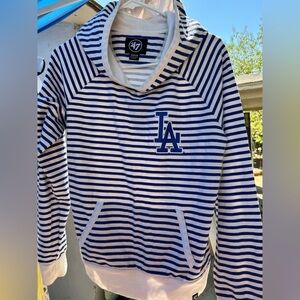47 Brand Blue and White Striped Hoodie